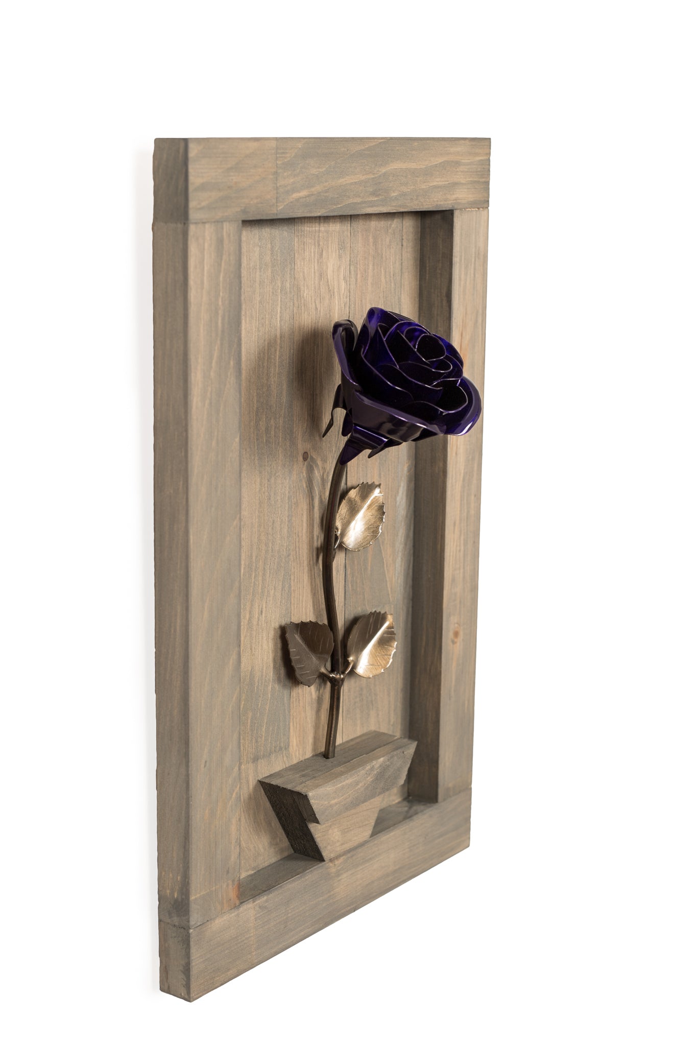 Personalized Gift - Framed Purple Metal Rose for Iron 6th Anniversary