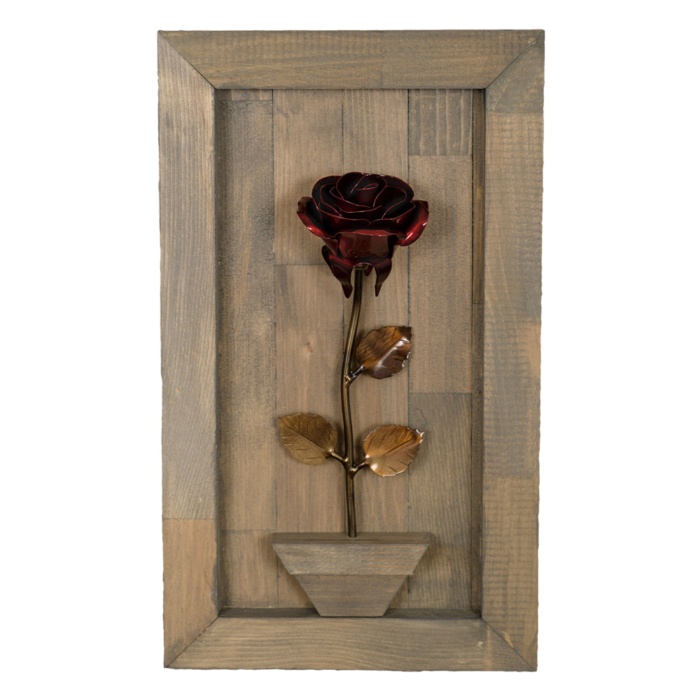 Personalized Gift - Framed Red Metal Rose for Iron 6th Anniversary