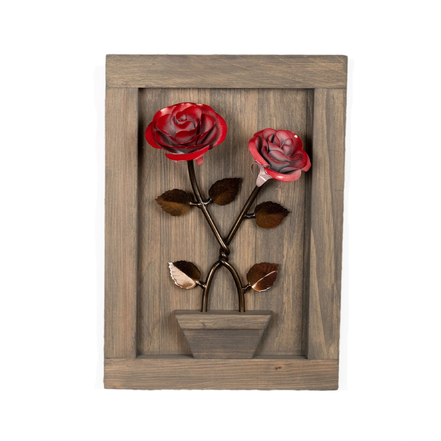 Personalized Gift - Framed Twisted Metal Roses for Iron 6th Anniversary