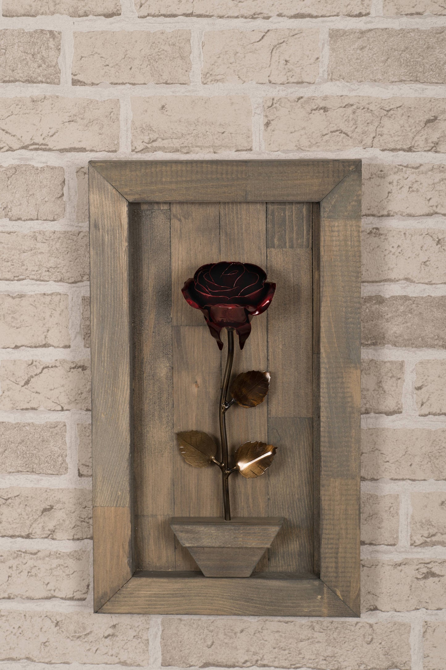 Personalized Gift - Framed Red Metal Rose for Iron 6th Anniversary