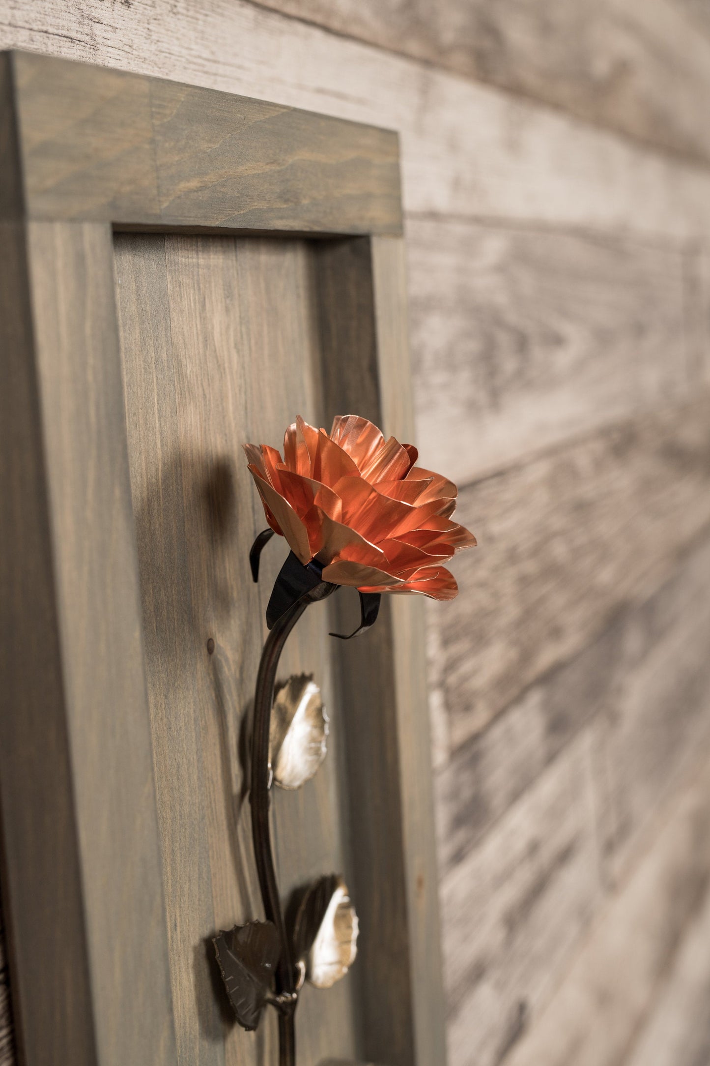 Personalized Gift - Framed Copper Metal Rose for 7th Anniversary