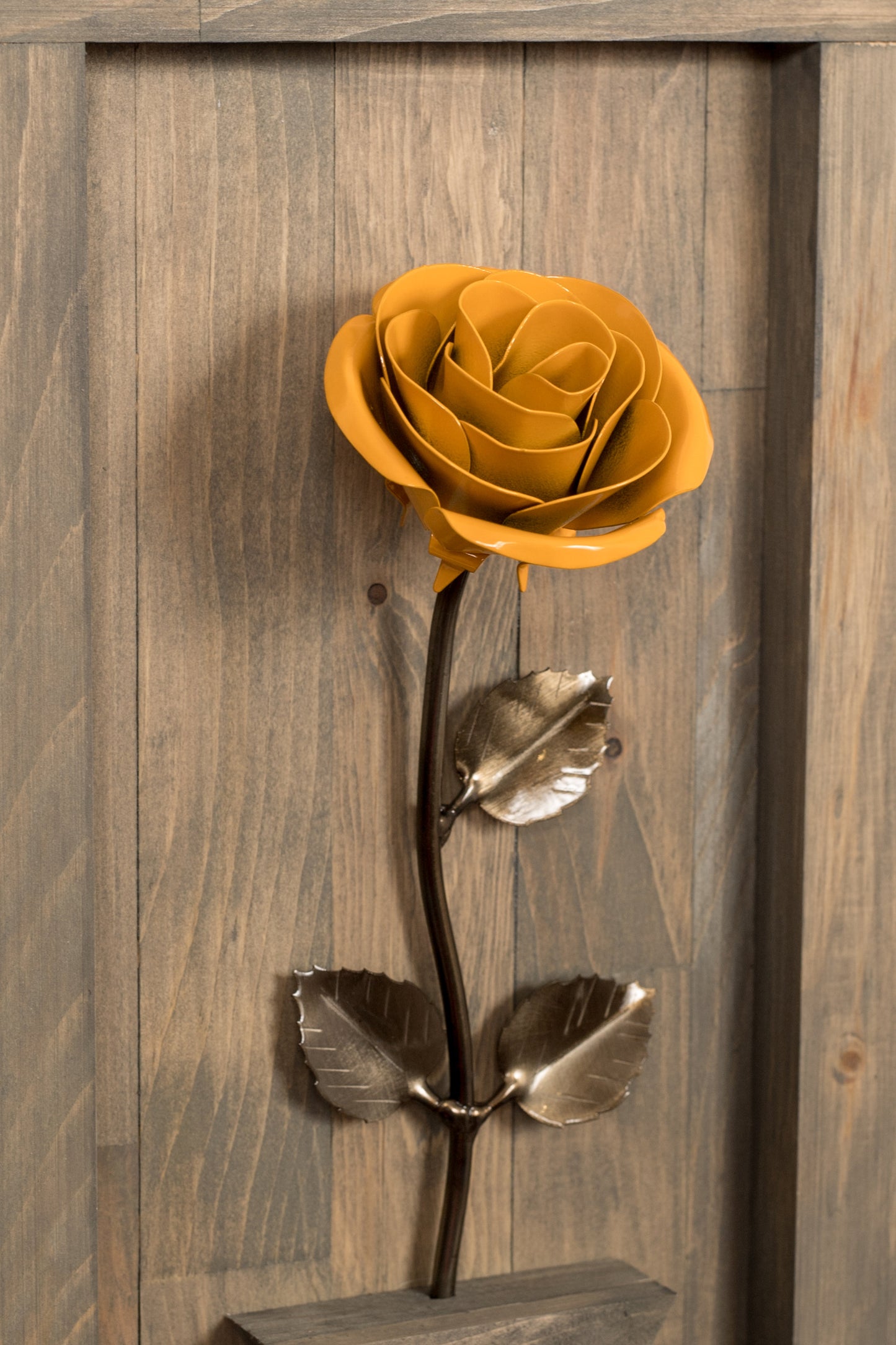 Personalized Gift - Framed Yellow Metal Rose for Iron 6th Anniversary