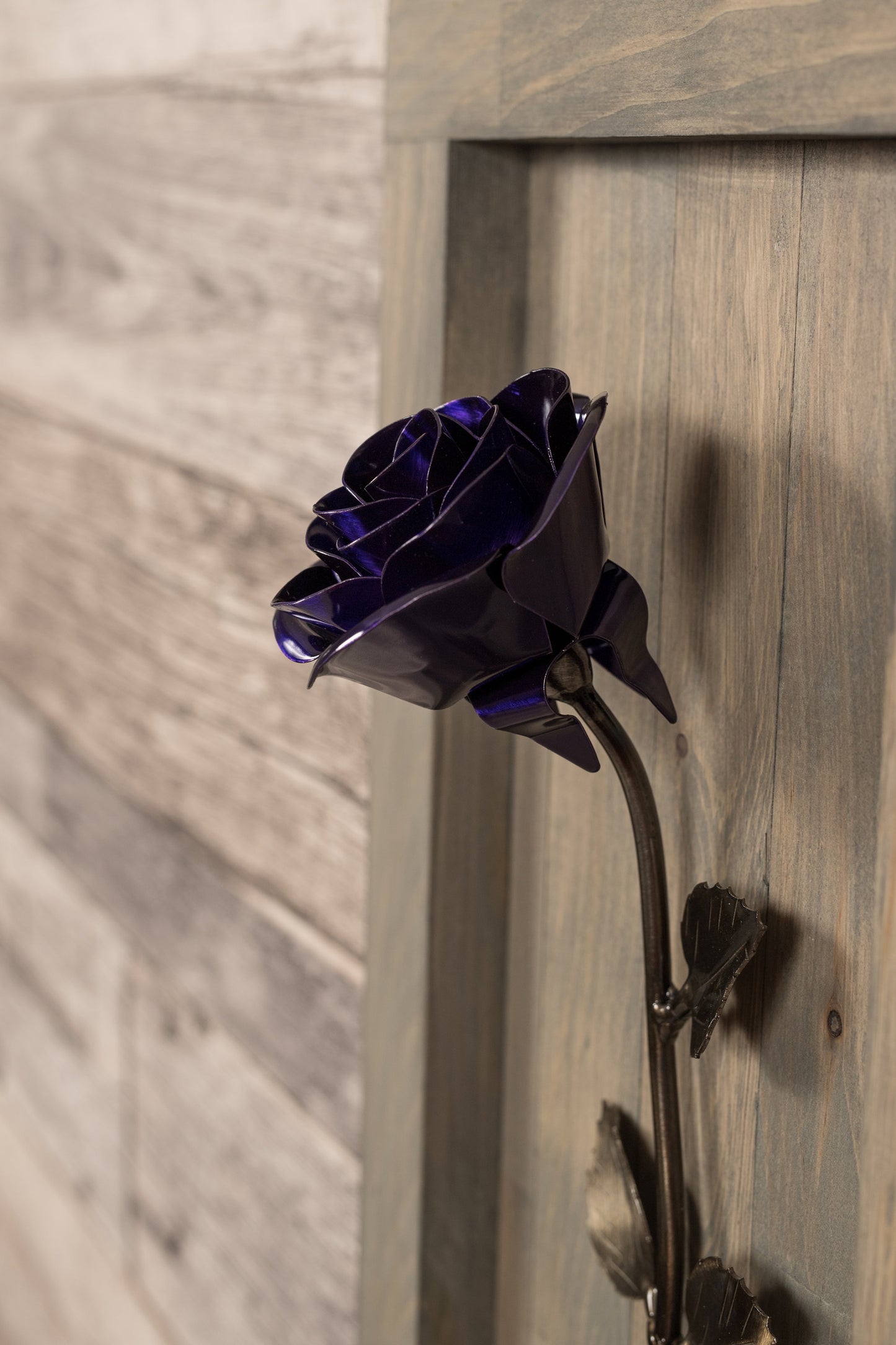 Personalized Gift - Framed Purple Metal Rose for Iron 6th Anniversary