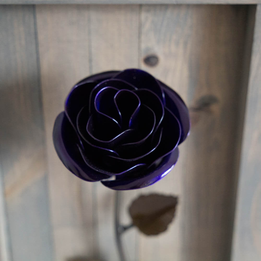 Personalized Gift - Framed Purple Metal Rose for Iron 6th Anniversary