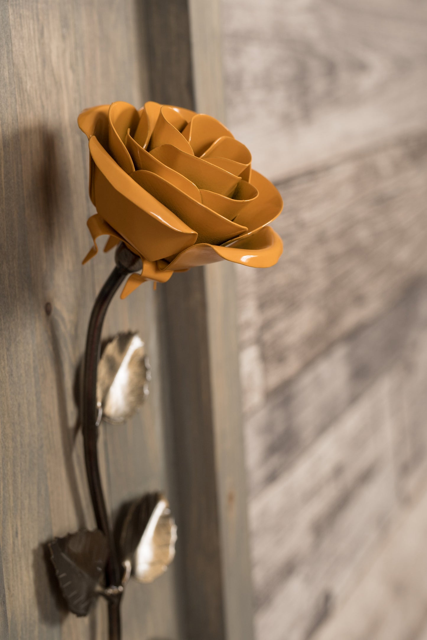 Personalized Gift - Framed Yellow Metal Rose for Iron 6th Anniversary