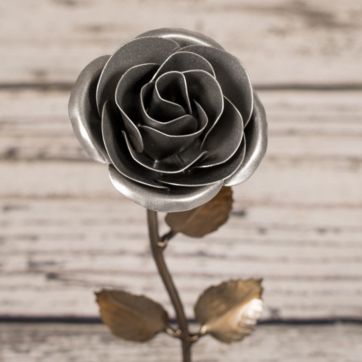 Personalized Gift - Silver Metal Rose for 25th Anniversary