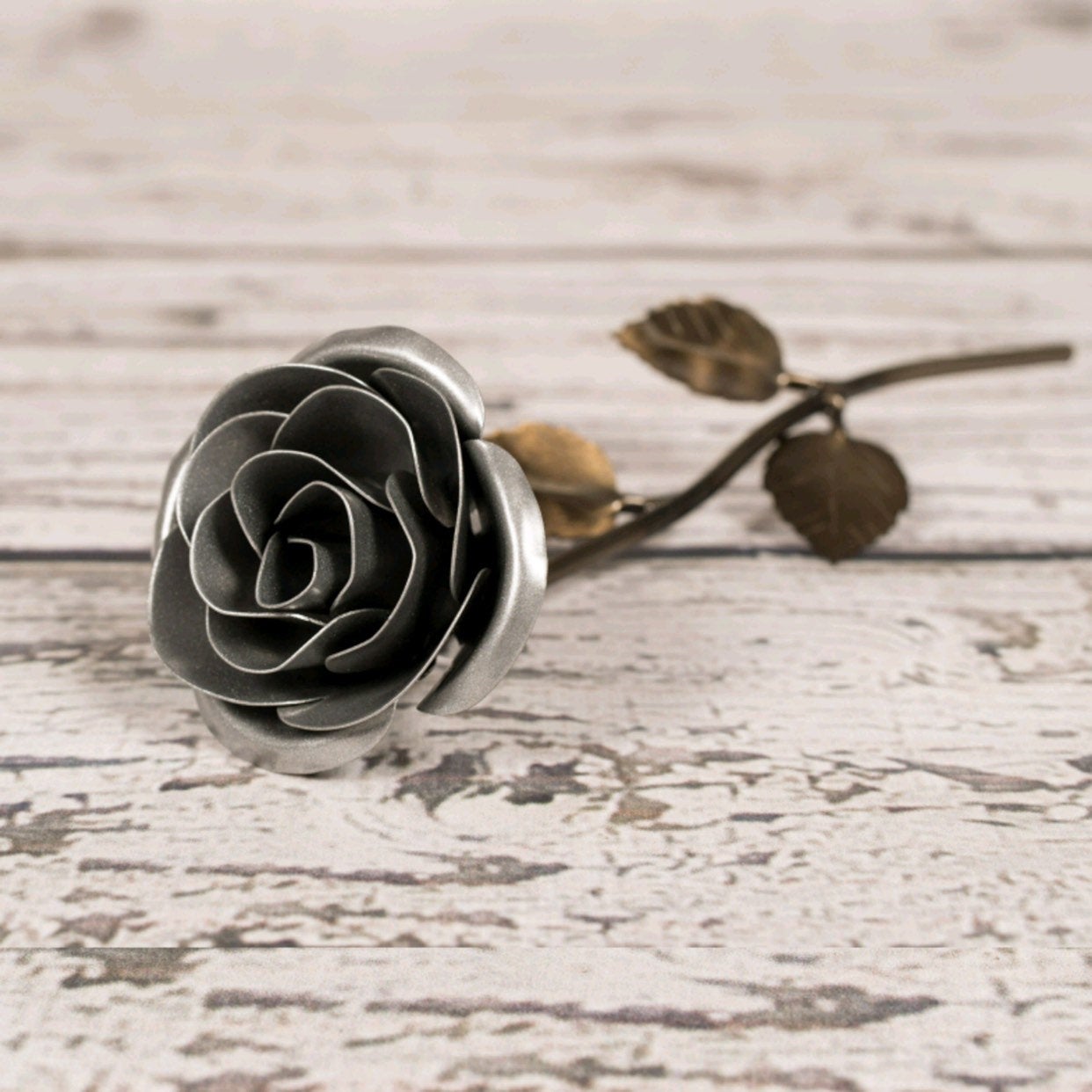 Personalized Gift - Silver Metal Rose for 25th Anniversary