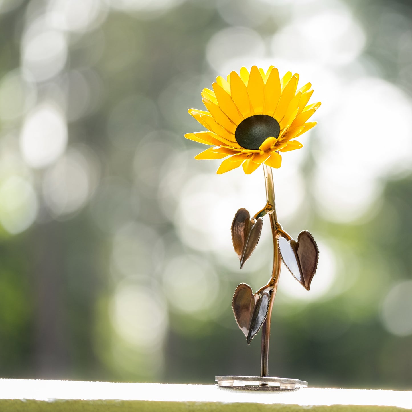 Personalized Gift Hand-Forged Wrought Iron Metal Sunflower