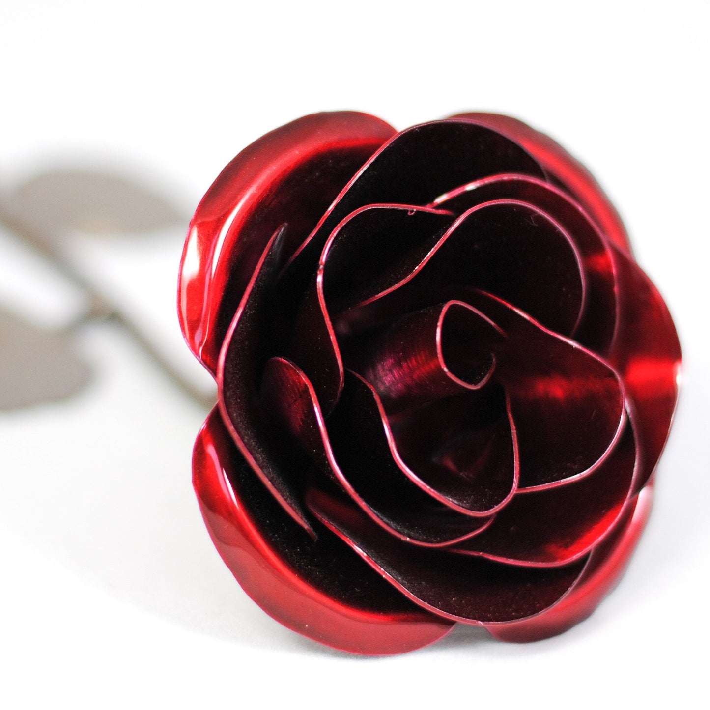 Personalized Gift Hand-Forged Wrought Iron Red Metal Rose