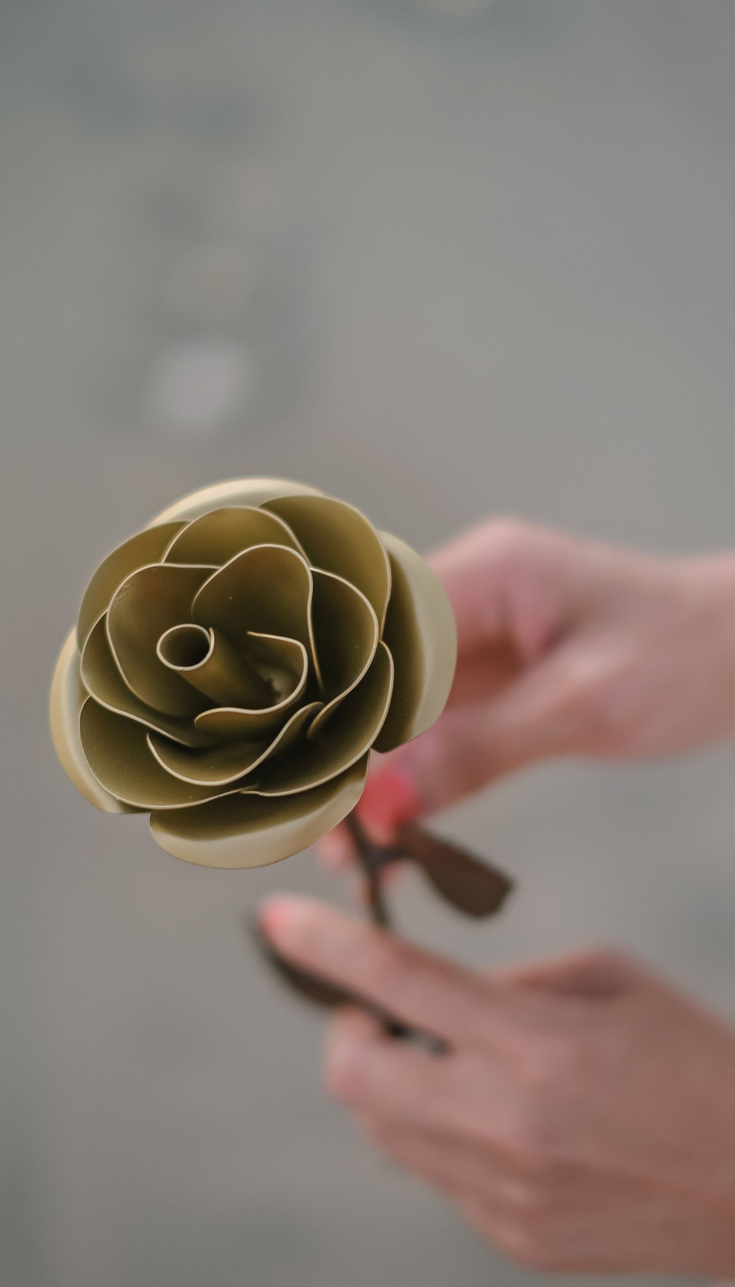 Personalized Gold Finish Steel Rose - 50th Wedding Anniversary Gift
