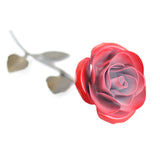 Personalized Gift Hand-Forged Wrought Iron Red & White Metal Rose