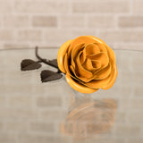 Personalized Gift Hand-Forged Wrought Iron Yellow Metal Rose