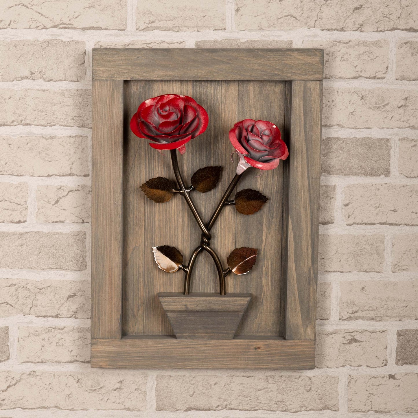 Personalized Gift - Framed Twisted Metal Roses for Iron 6th Anniversary