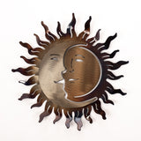 Hand-Forged Wrought Iron Sun and Moon 12" x 12" Sculpture - Wall Art