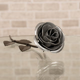 Personalized Gift - Silver Metal Rose for 25th Anniversary