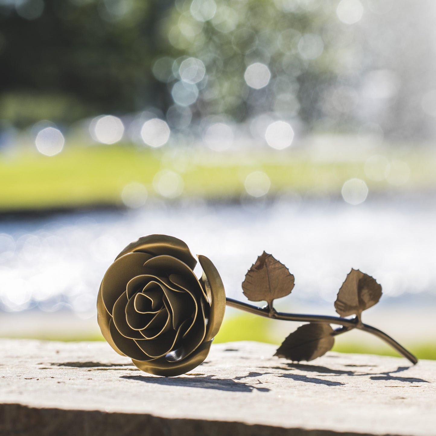 Personalized Gift - Gold Metal Rose for 50th Anniversary
