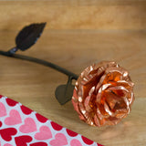 Personalized Gift - Copper Metal Rose for 7th Anniversary