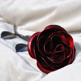 Personalized Gift Hand-Forged Wrought Iron Red Metal Rose