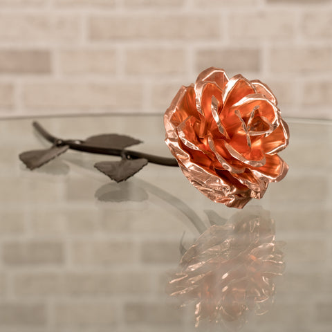 Personalized Gift - Copper Metal Rose for 7th Anniversary