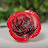 Personalized Gift Hand-Forged Wrought Iron Red & White Metal Rose